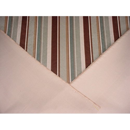 36W11 - Seafoam Bark Dusty Blue Heavy Faux Suede Printed Stripe De...