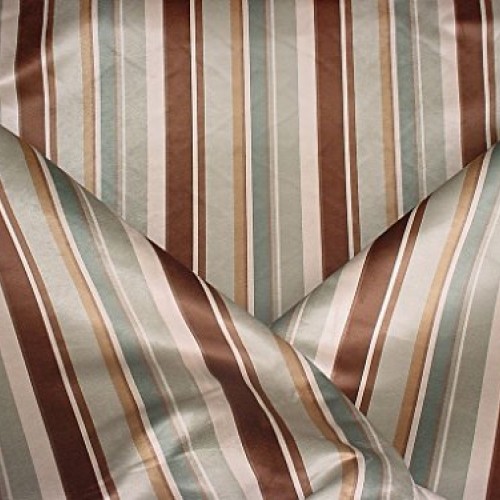 36W11 - Seafoam Bark Dusty Blue Heavy Faux Suede Printed Stripe De...