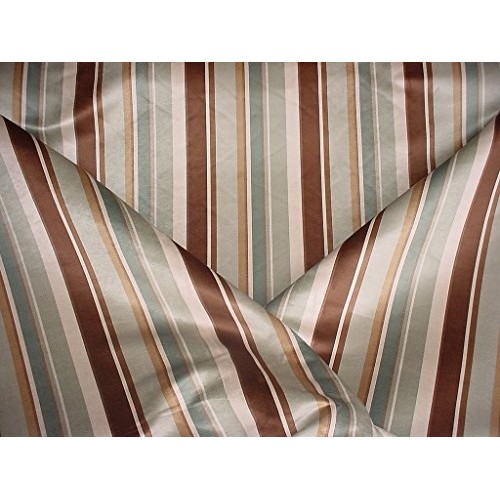 36W11 - Seafoam Bark Dusty Blue Heavy Faux Suede Printed Stripe De...
