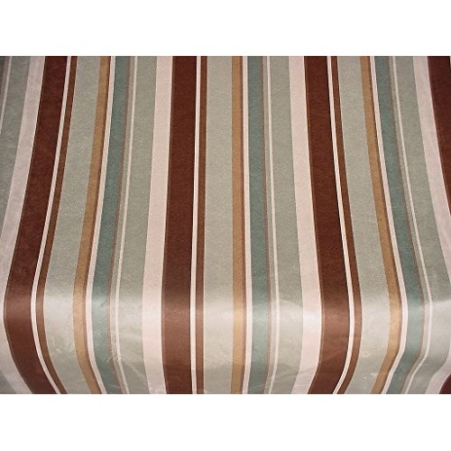 36W11 - Seafoam Bark Dusty Blue Heavy Faux Suede Printed Stripe De...