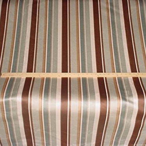 36W11 - Seafoam Bark Dusty Blue Heavy Faux Suede Printed Stripe De...