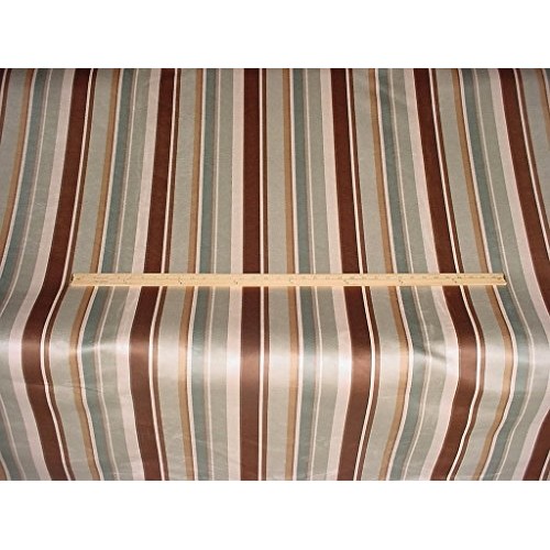 36W11 - Seafoam Bark Dusty Blue Heavy Faux Suede Printed Stripe De...