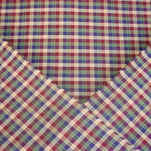 60N8 - Burnt Red/Spruce/Grey Blue/Navy/Light Tan Cotton Gingham/Ch...