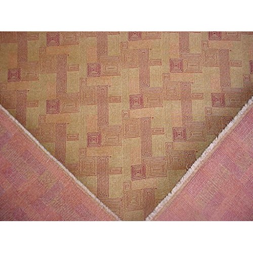 62H3 - Sienna Red/Rose/Bisque Beige Chenille Transitional Geometri...