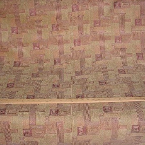 62H3 - Sienna Red/Rose/Bisque Beige Chenille Transitional Geometri...