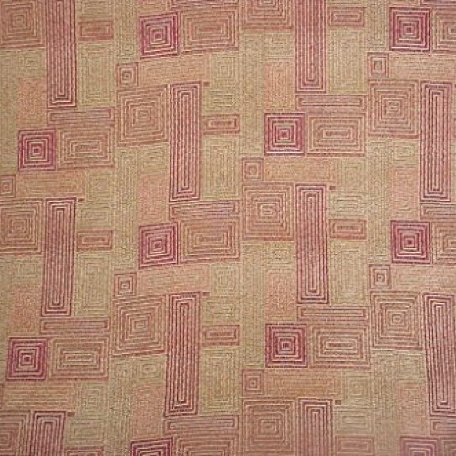 62H3 - Sienna Red/Rose/Bisque Beige Chenille Transitional Geometri...
