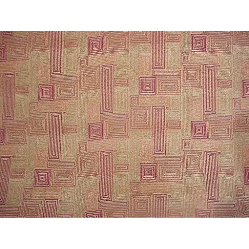 62H3 - Sienna Red/Rose/Bisque Beige Chenille Transitional Geometri...