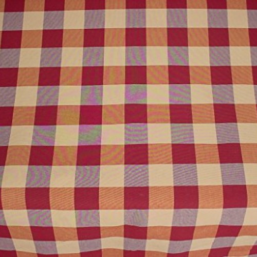78W5 - Rose/Canyon Red/Sand Woven Cotton Picnic Check/Plaid Design...