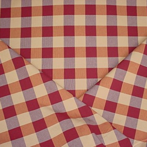 78W5 - Rose/Canyon Red/Sand Woven Cotton Picnic Check/Plaid Design...