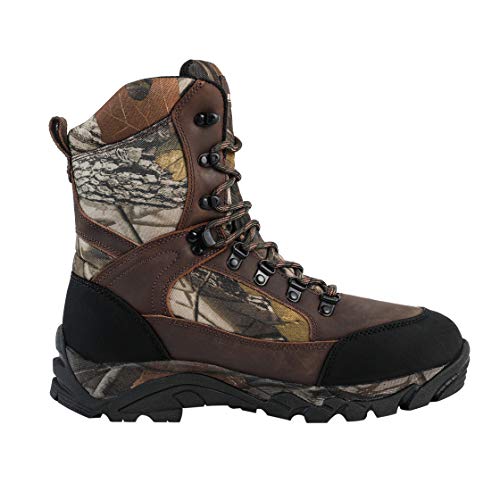 R RUNFUN Mens Waterproof Leather and Camo Outdoor Hunting Boot