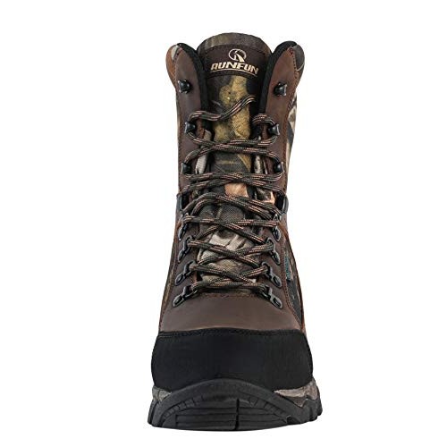 R RUNFUN Mens Waterproof Leather and Camo Outdoor Hunting Boot