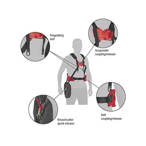 RA Double Shoulder Strap Pro with Waist Pad and Safety Quick Relea...