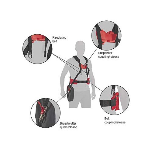 RA Double Shoulder Strap Pro with Waist Pad and Safety Quick Relea...