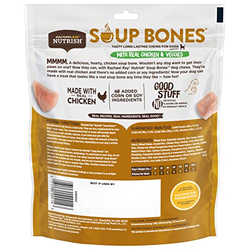 Rachael Ray Nutrish Soup Bones Dog Treats, Chicken & Veggies Flavo...