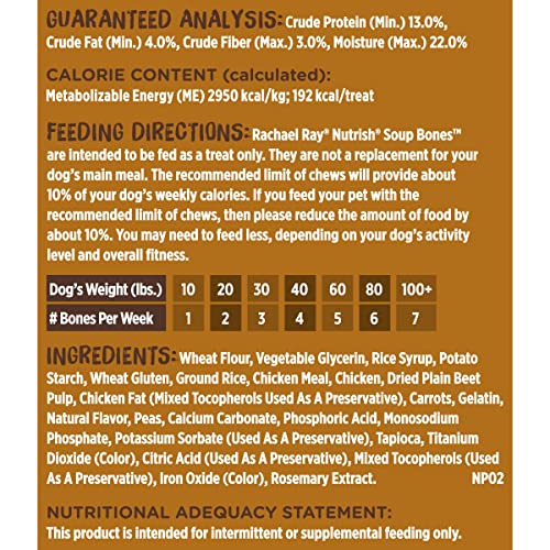 Rachael Ray Nutrish Soup Bones Dog Treats, Chicken & Veggies Flavo...