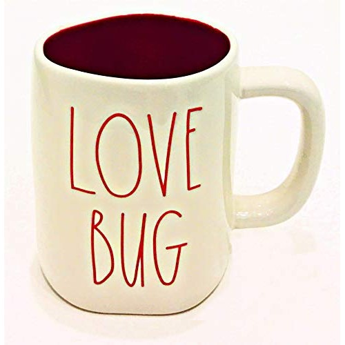Rae Dunn LOVE BUG Mug - RED INTERIOR - ceramic - very rare!