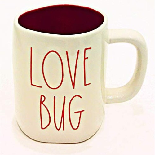 Rae Dunn LOVE BUG Mug - RED INTERIOR - ceramic - very rare!