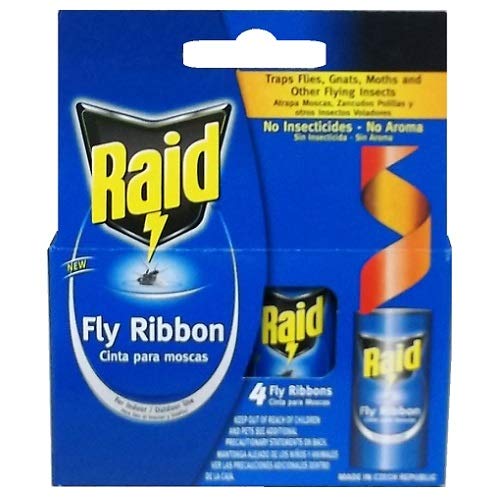 New 812495 Raid Fly Ribbon 4Pk -Pack Trap and Pesticide Wh...