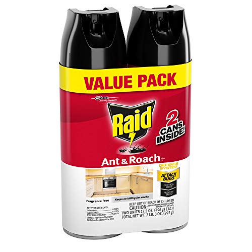 Raid Ant and Roach Fragrance Free Twin Pack, 17.5 OZ