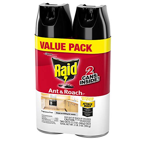 Raid Ant and Roach Fragrance Free Twin Pack, 17.5 OZ