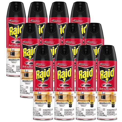 Raid Ant & Roach Killer, 17.5 oz Aerosol, Unscented, 12 Cans SJN6...