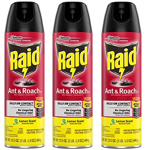 Raid Ant and Roach Killer, Lemon Scent, 17.5 OZ Pack - 3
