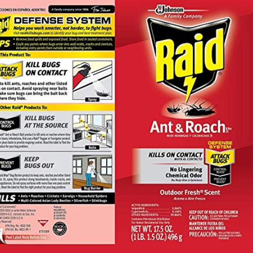 Raid Ant & Roach Killer Outdoor Fresh Scent, 17.5 OZ Pack of 6