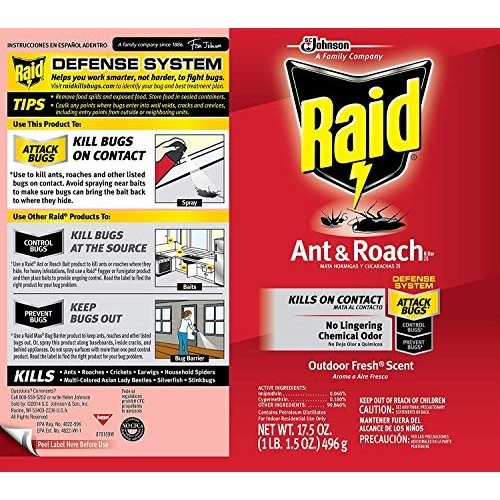 Raid Ant & Roach Killer Spray for Listed Bugs, Insect, Spider, For...
