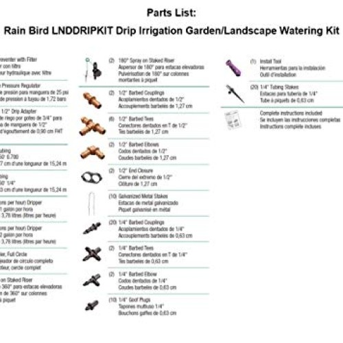 Rain Bird LNDDRIPKIT Drip Irrigation Landscape & Garden Watering K...