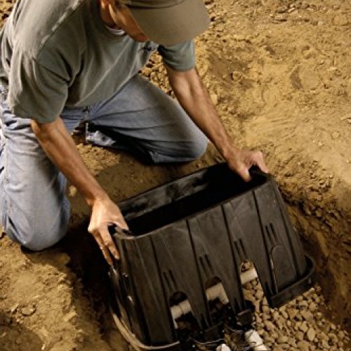 Rain Bird VBREC12 Rectangular Sprinkler Valve Box, Black with Gree...