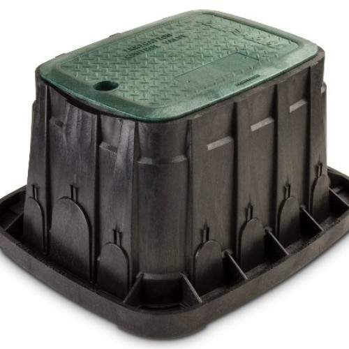 Rain Bird VBREC12 Rectangular Sprinkler Valve Box, Black with Gree...