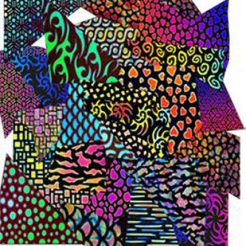 1/2 lb. CBS Borderline Pattern Dichroic Jewelry - Scrap on Black -...