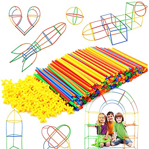 RAINBOW TOYFROG Straw Constructor STEM Building Toys 300 pcs Inter...
