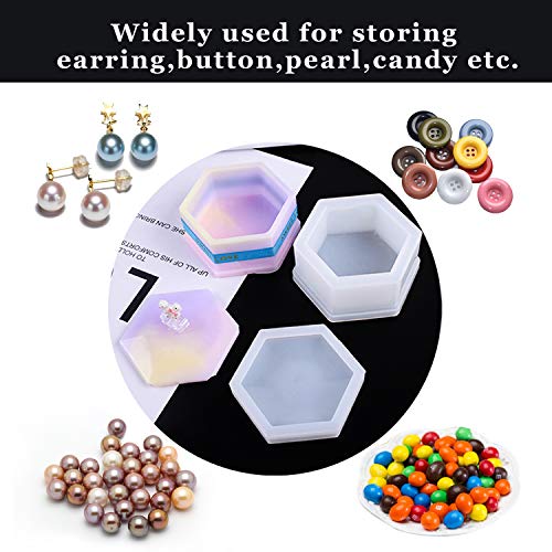 Box Resin Molds, Jewelry Box Molds with Heart Shape Silicone Resin...