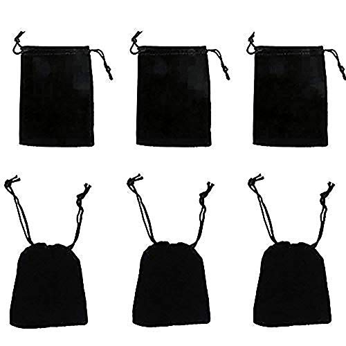 rainbowroseus 50PCS 3” x 4” Black Velvet Cloth Jewelry Pouches Dra...