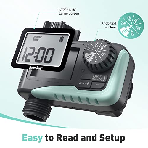 RAINPOINT Sprinkler Timer Outdoor, Water Timer for Garden Hose Fau...