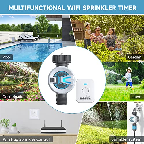 RAINPOINT Sprinkler Timer WiFi Water Timer, Smart Wireless Hose Fa...