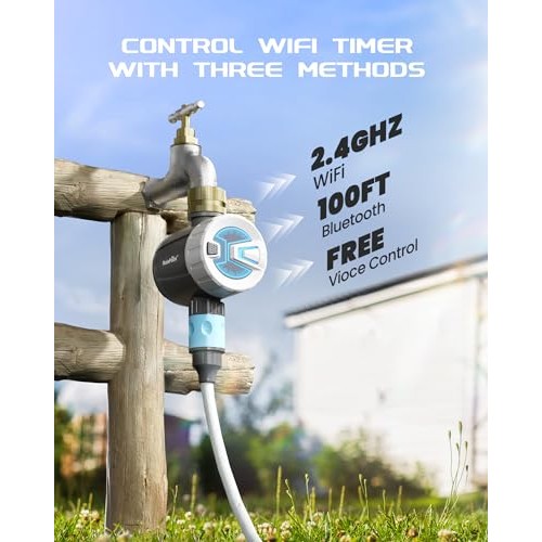 RAINPOINT WiFi Sprinkler Timer Water Timer, Brass Inlet Smart Hose...
