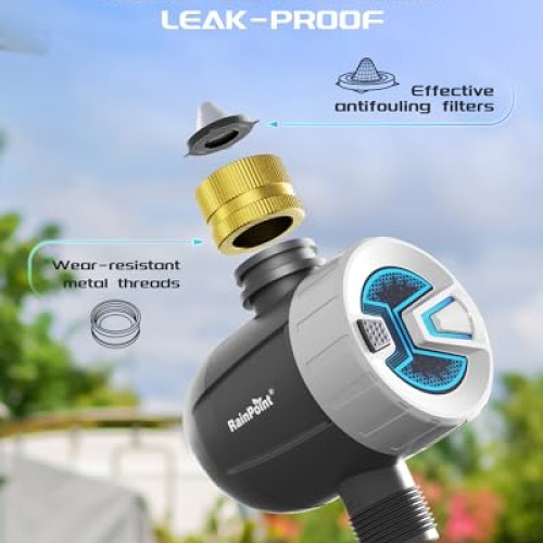 RAINPOINT WiFi Sprinkler Timer Water Timer, Brass Inlet Smart Hose...