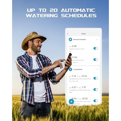 RAINPOINT WiFi Sprinkler Timer Water Timer, Brass Inlet Smart Hose...