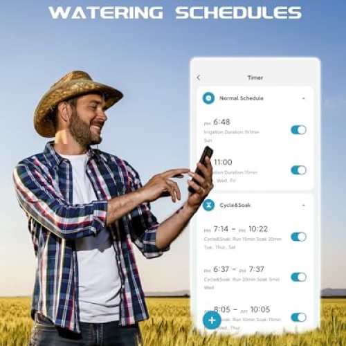RAINPOINT WiFi Sprinkler Timer Water Timer, Brass Inlet Smart Hose...