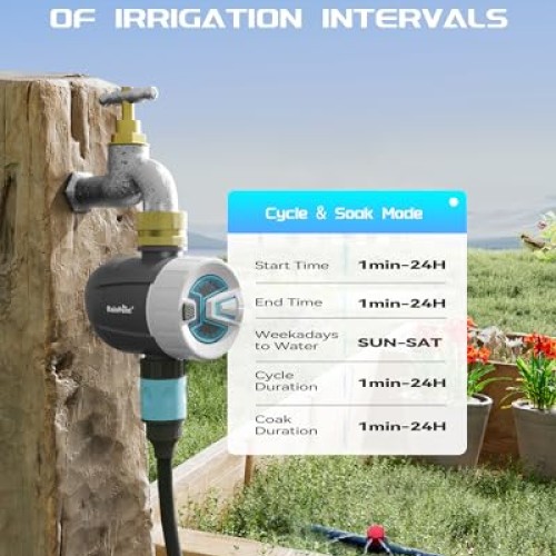 RAINPOINT WiFi Sprinkler Timer Water Timer, Brass Inlet Smart Hose...