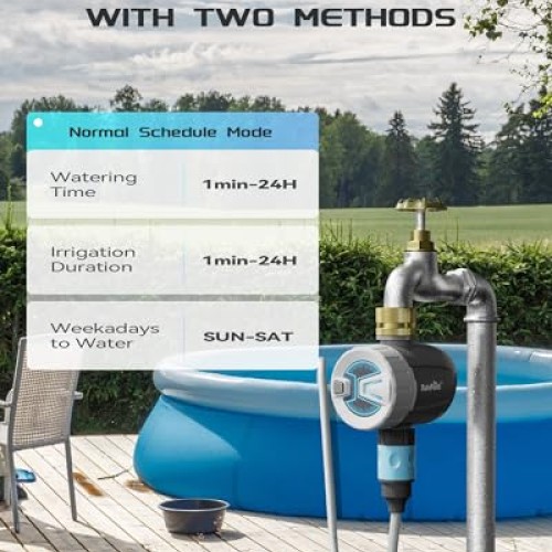 RAINPOINT WiFi Sprinkler Timer Water Timer, Brass Inlet Smart Hose...