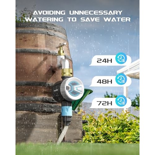 RAINPOINT WiFi Sprinkler Timer Water Timer, Brass Inlet Smart Hose...