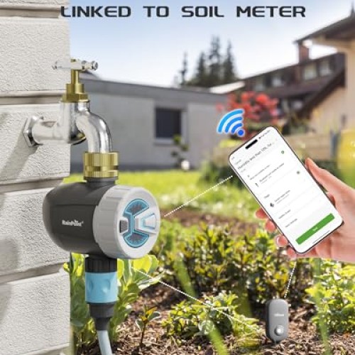 RAINPOINT WiFi Sprinkler Timer Water Timer, Brass Inlet Smart Hose...