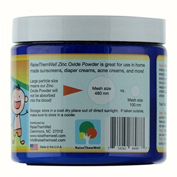 Kid-Safe Zinc Oxide Powder. Lead Free. 100% pure, non-nano, non-ni...