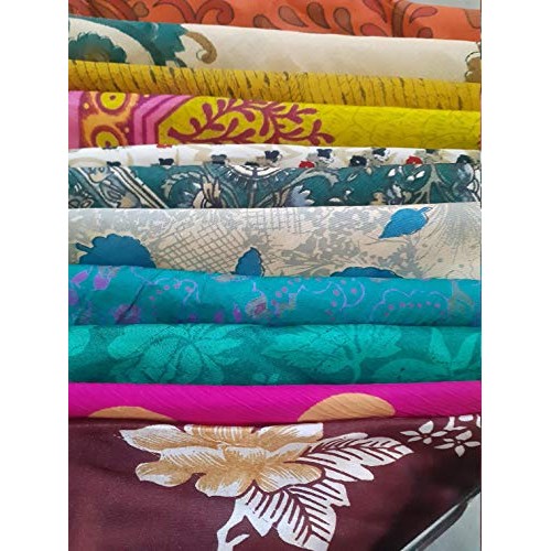 Rajbhoomi 25 Pieces of Vintage Silk Remnants, 8X8 Inches Square Pi...