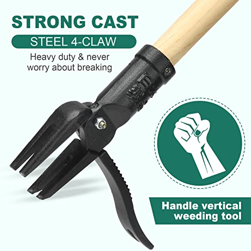 Rakukiri Weed Puller Tool Stand Up Heavy Duty Weed Pulling Tool wi...