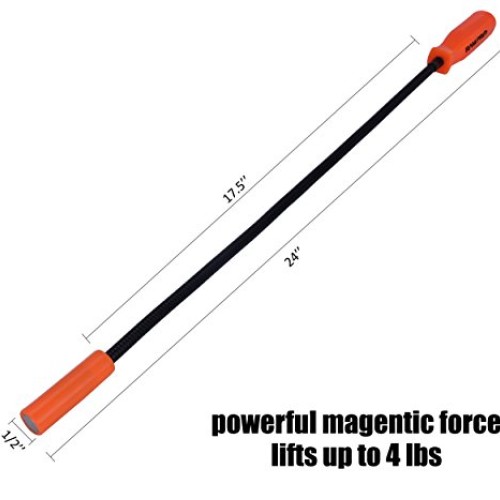 RAM-PRO 24” Flexible Magnetic Grabber Pickup Tool - Bend-It Magnet...