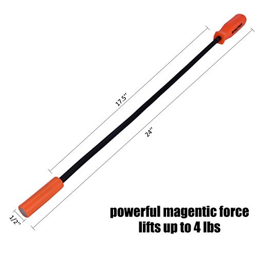 RAM-PRO 24” Flexible Magnetic Grabber Pickup Tool - Bend-It Magnet...